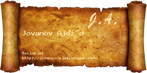Jovanov Ajád névjegykártya